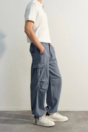 Erkek Yeni Moda Lastikli Paça Regular Boy Dokuma Limited Edition Loose Fit Pantolon