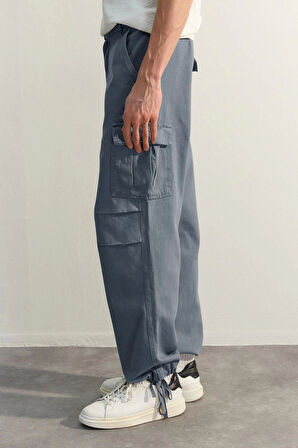 Erkek Yeni Moda Lastikli Paça Regular Boy Dokuma Limited Edition Loose Fit Pantolon
