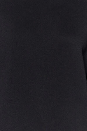 Kadın Regular Bisiklet Yaka Düşük Kol Regular Kalın İçi Polarlı Normal Kalıp Basic Örme Sweatshirt