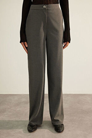 Kadın Yeni Moda Geniş Paça Uzun Boy Dokuma Premium Kalite Wide Leg Geniş Paça Pantolon