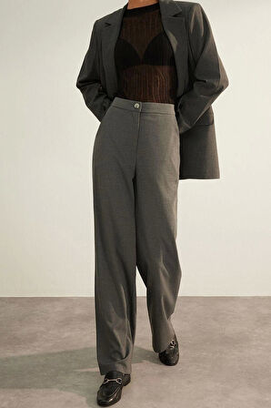 Kadın Yeni Moda Geniş Paça Uzun Boy Dokuma Premium Kalite Wide Leg Geniş Paça Pantolon