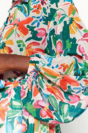 Yeni Regular Casual Günlük Şifon Dokuma V Yaka Uzun Kol Skater Mini Boy Elbise