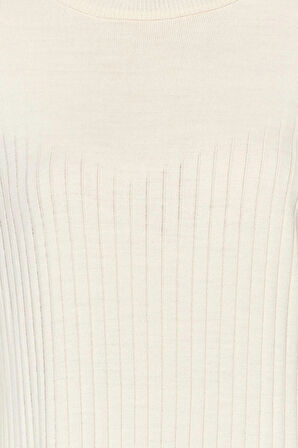 Yeni Regular Günlük Ribana Kaşkorse Triko Bisiklet Yaka Uzun Kol Shift Maxi Boy Tesettür Elbise