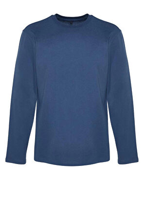 Yeni Sezon 2'li Paket Regular %100 Pamuk Bisiklet Yaka Uzun Kol Düz Desenli Günlük T-Shirt