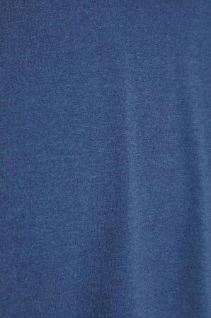 Yeni Sezon 2'li Paket Regular %100 Pamuk Bisiklet Yaka Uzun Kol Düz Desenli Günlük T-Shirt