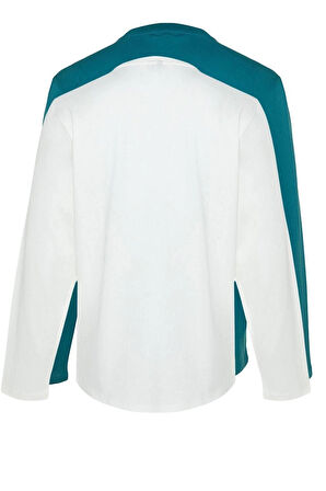 Yeni Sezon 2'li Paket Regular %100 Pamuk Bisiklet Yaka Uzun Kol Düz Desenli Günlük T-Shirt