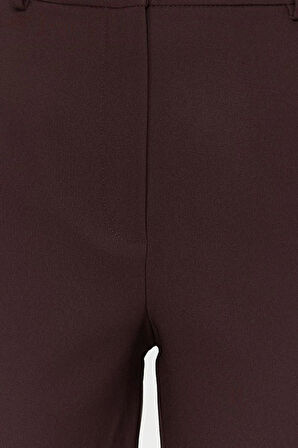 Kadın Yeni Moda Boru Paça Regular Boy Dokuma Basic Cigarette Dar Paça Pantolon