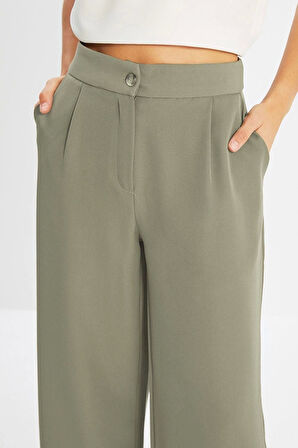 Kadın Yeni Moda Geniş Paça Regular Boy Dokuma Wide Leg Geniş Paça Pantolon
