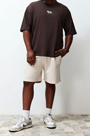 Yeni Sezon Oversize Pamuklu Bisiklet Yaka Kısa Kol Hayvan Desenli Desenli Günlük Büyük Beden T-Shirt