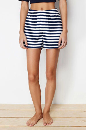 Kadın %100 Pamuk Bisiklet Yaka Kısa Kol %100 Pamuk Ayıcık Baskılı Örme Pijama Takımı