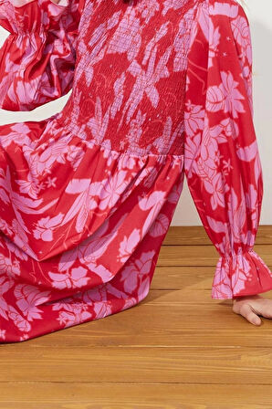 Yeni Regular Casual Günlük Poplin Dokuma Bisiklet Yaka Uzun Kol A-Line Maxi Boy Tesettür Elbise