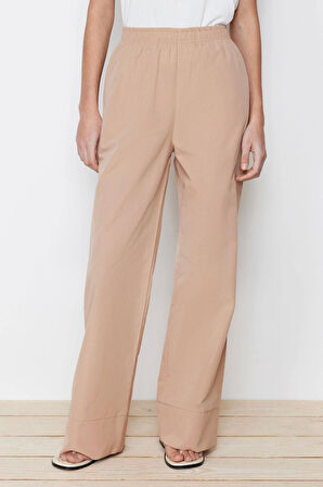 Kadın Moda Şık Regular Boy Uzun Kollu Pamuklu Dokuma Kimono Pantolon Alt Üst Takım