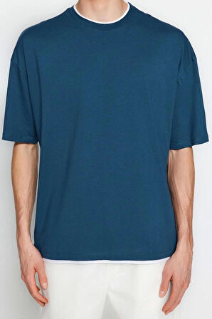 Yeni Sezon Oversize %100 Pamuk Bisiklet Yaka Kısa Kol Düz Desenli Günlük T-Shirt