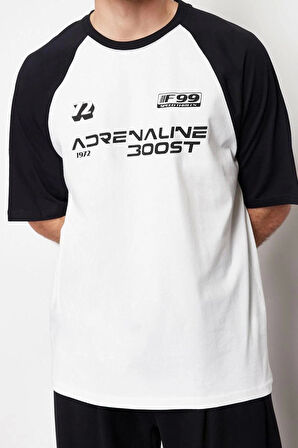 Yeni Sezon Oversize %100 Pamuk Bisiklet Yaka Kısa Kol Baskılı Desenli Günlük T-Shirt