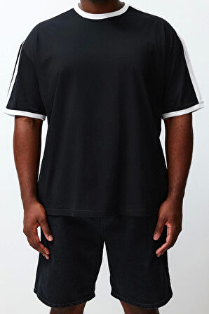 Yeni Sezon Rahat Pamuklu Bisiklet Yaka Kısa Kol Slogan Desenli Günlük Büyük Beden T-Shirt