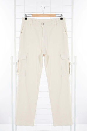 Erkek Yeni Moda Boru Paça Regular Boy Dokuma Erkek Kargo Cepli Baggy Pantolon