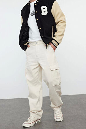 Erkek Yeni Moda Boru Paça Regular Boy Dokuma Erkek Kargo Cepli Baggy Pantolon