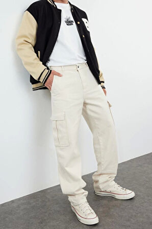 Erkek Yeni Moda Boru Paça Regular Boy Dokuma Erkek Kargo Cepli Baggy Pantolon