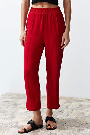 Kadın Moda Şık Regular Boy Uzun Kollu Dokuma Kimono-Pantolon Takım