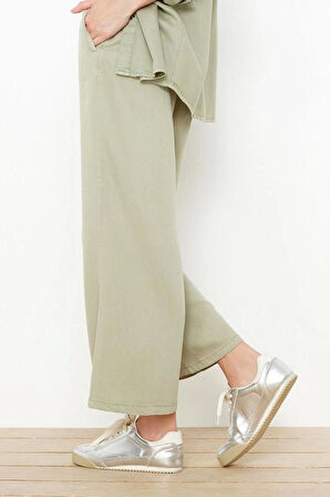 Kadın Moda Şık Kot Pantolon Geniş Paça Regular Boy Denim %100 Doğal Kumaş Lastikli Yüksek Bel Jeans