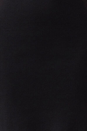 Yeni Fit Casual Günlük Kaşkorse Örme Bisiklet Yaka Kısa Kol Basic Maxi Boy Elbise