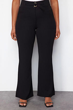 Kadın Yeni Moda Büyük Beden Geniş Paça Uzun Boy Örme