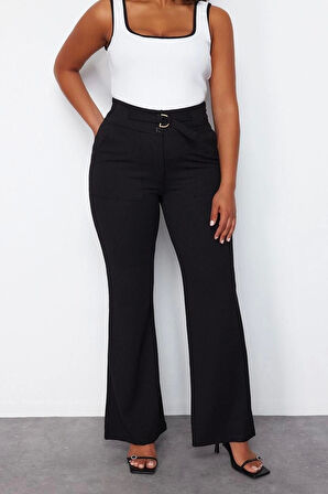 Kadın Yeni Moda Büyük Beden Geniş Paça Uzun Boy Örme