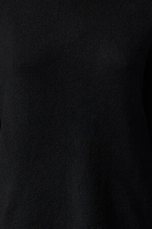 Kadın Moda Şık Kayık Yaka Standart Kol Regular Yünlü Basic Triko Kazak