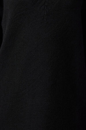 Yeni Oversize Casual Günlük Dolu İğne Triko V Yaka Uzun Kol Kazak Elbise Mini Boy Elbise