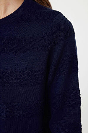 Kadın Moda Şık Bisiklet Yaka Standart Kol Regular Ceket Görünümlü Triko Hırka