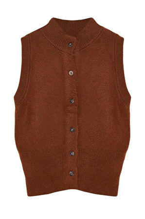 Kadın Moda Şık Regular Bisiklet Yaka Slim Yumuşak Dokulu Triko Hırka