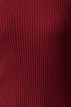 Kadın Moda Şık Mini Boy Dik Yaka Slim Triko Vücuda Oturan Elbise