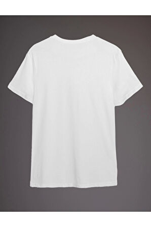 Yeni Sezon Regular %100 Pamuk Bisiklet Yaka Kısa Kol Geometrik Desenli Günlük T-Shirt