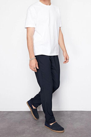 Erkek Yeni Moda Dar Paça Regular Boy Dokuma Slim Beli Lastikli Pantolon