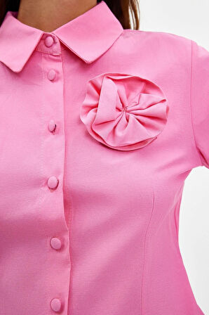 Yeni Regular Casual Günlük Poplin Dokuma Gömlek Yaka Uzun Kol A-Line Maxi Boy Tesettür Elbise