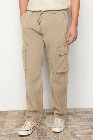 Erkek Yeni Moda Boru Paça Regular Boy Dokuma Unisex Regular Fit Kargo Cepli Pantolon