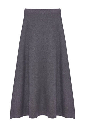 Kadın Moda Stil Midi Astarsız Triko Premium İplik Özel İplik Midi Triko Etek