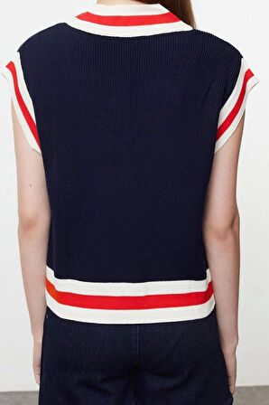 Kadın Moda Şık V Yaka Standart Kol Regular Triko Süveter