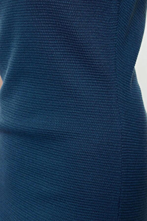 Kadın Moda Şık Midi Boy V Yaka Slim Triko Premium İplik Özel İplik Hırka-Elbise Takım