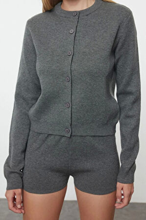 Kadın Moda Şık Regular Uzun Boy Uzun Kollu Premium İplik Özel İplik Şortlu Alt-Üst Takım