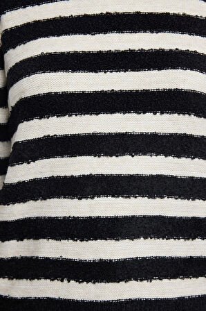 Kadın Moda Şık Bisiklet Yaka Standart Kol Regular Yumuşak Dokulu Triko Kazak