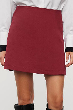 Kadın Moda Stil Mini Astarsız Dokuma Yüksek Bel A-Line Mini Dokuma Etek