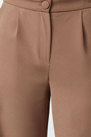 Kadın Yeni Moda Geniş Paça Uzun Boy Dokuma Geniş Paça Wide Leg Pilili Pantolon