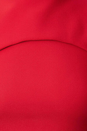 Kadın Moda Şık Üst Giyim Uzun Bisiklet Yaka Fitted Kalıp Dokuma Yaka Detaylı Bluz