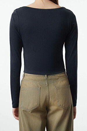 Kadın Moda Şık Regular Degaje Yaka Regular Kalıp Örme Modal Kumaş Drapeli Vatkalı Asimetrik Bluz