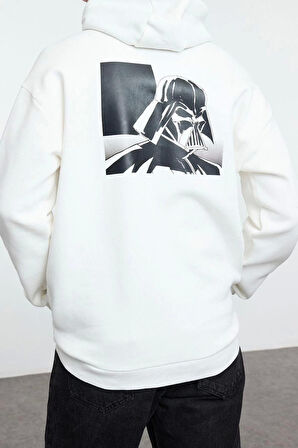 Kadın Moda Şık Bol Kapüşonlu Standart Kol Standart Normal Kesim Star Wars Lisanslı Sweatshirt