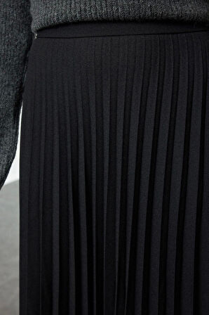 Kadın Moda Stil Maxi Astarsız Dokuma Tesettür Piliseli Dokuma Etek