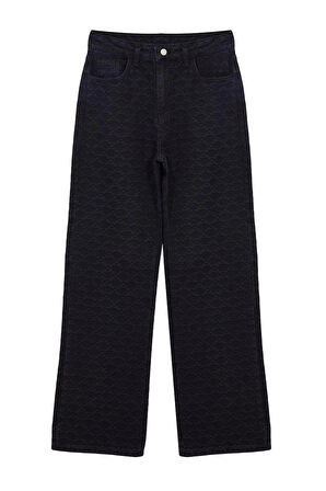 Kadın Moda Şık Kot Pantolon Geniş Paça Regular Boy Denim Yüksek Bel Jeans
