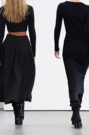 Kadın Moda Şık Crop V Yaka Regular Süper Crop Gül Detaylı Triko Hırka