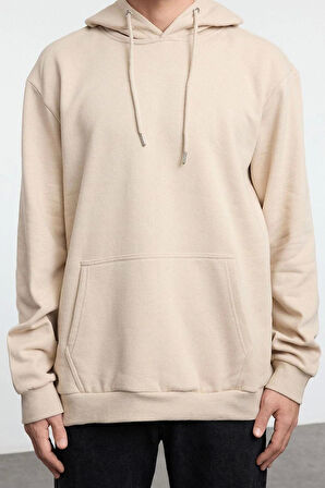 Kadın Moda Şık Bol Kapüşonlu Standart Kol Regular Unısex Normal Kesim Sweatshirt